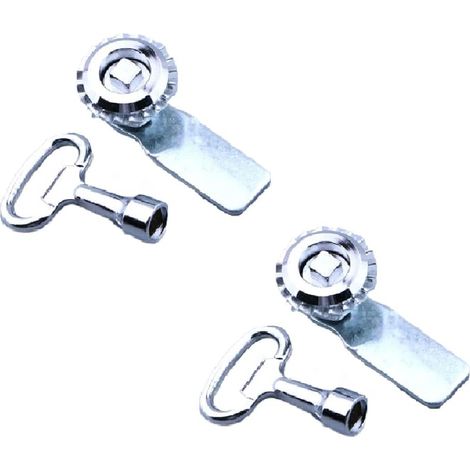 Lot de 2 verrous électriques pour armoire - Serrure à came pour compteur électrique et de gaz avec clé à douille carrée - En alliage de zinc - Pour ascenseur et compteur électrique (1/5)