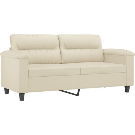 Canapé  Sofa à 2 places Crème 140 cm Similicuir
