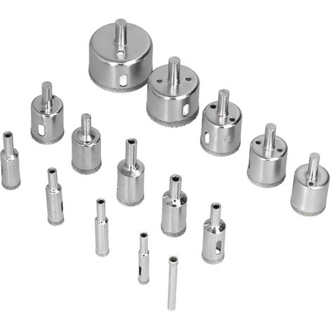 15-teiliges Diamantbohrer-Set (6–50 mm) zum Öffnen von Löchern in Keramik, Marmor, Glas, Holz, Ziegeln und Tanks (1/5)