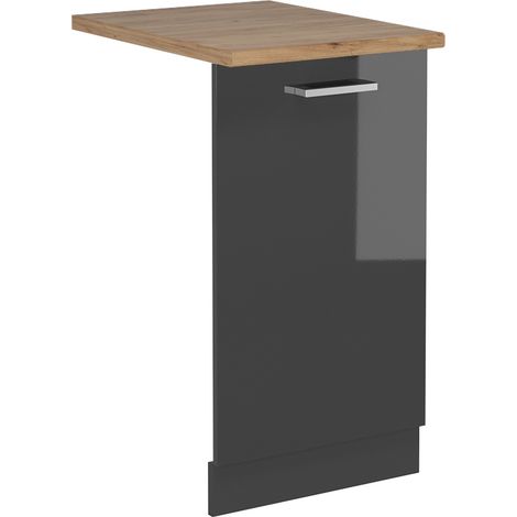 Panneau de lave-vaisselle R-Line, Anthracite Haute brillance, 45cm , PT Chêne, Vicco (1/5)