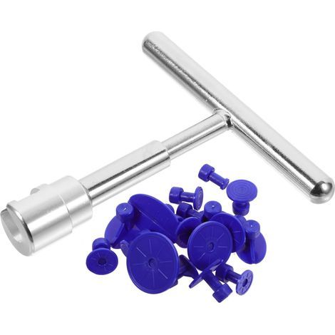 Kit d'outils de réparation de bosses Kit d'outils automatique Kit d'extraction de réparation de bosses Kit de démontage de voiture Contient 18 cales bleues (1/5)