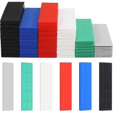 80 Pieces Plastic Spacer Wedges 28 x 100 mm 1-6 mm Plastic Window Wedges (Various Colours) (1/5)