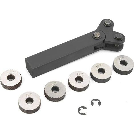 Ensemble de Knurling Diagonale avec Roues Duales - Kit 7 Pièces Steel - 0.5mm/1mm/2mm (1/5)