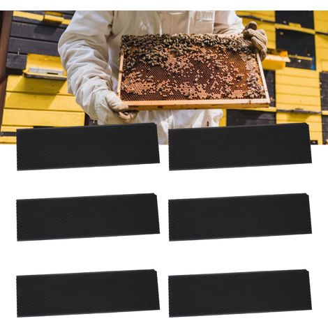 Bienenwachs-Mittelwände, 6 Stück, ABS, 425 x 125 mm, für Bienenstöcke, einfache und langlebige Imkerei (1/5)