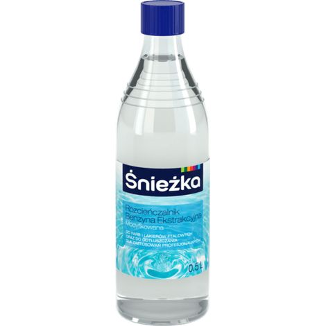 Diluant à base d'essence de pétrole modifié Śnieżka, bouteille en verre de 0,5 L