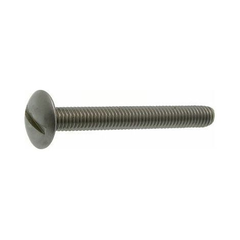 Vis à métaux tête ronde large, Poêlier fendue inox - Longueur: 80 - Qualite Inox: A2 - Diamètre: 5