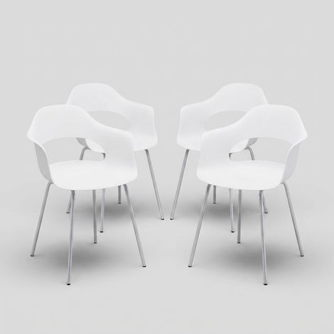 Set di 4 sedie da salotto stile moderno Aurelia - Bianco (1/5)
