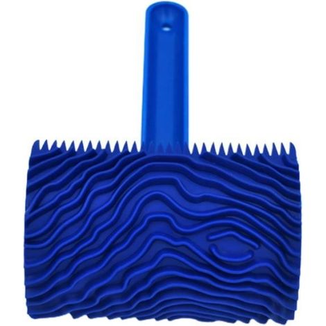 Rouleau de peinture,Outil de Grain de bois bleu avec poignée en caoutchouc, Grain de tampon pour peinture murale - BL[B5786195] (1/4)