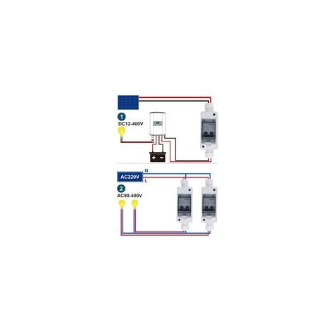 Disjoncteur miniature étanche 50 A, 2 pôles, sectionneur/isolateur pour système photovoltaïque CC 12-400 V / CA 90-400 V