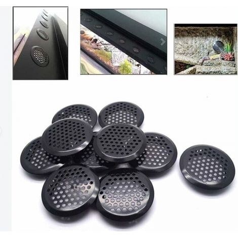 Paquete de 20 rejillas de ventilación redondas de acero inoxidable para RV/baño/cocina, Negro 53 mm (1/5)