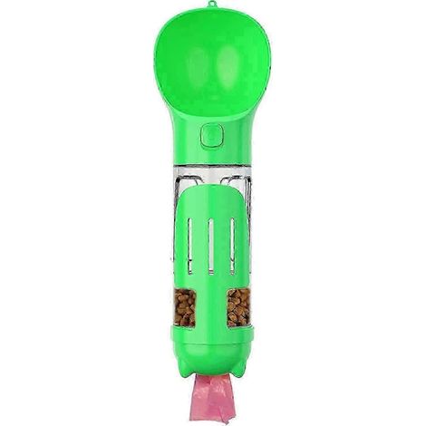 Choix des propriétaires d'animaux : Gourde portable pour chien de 300 ml avec 4 fonctions en 1 et pelle à déjections intégrée - Verte SQ3 (1/4)