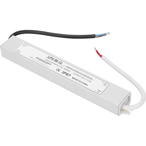 Alimentation à découpage étanche IP67 30W 12V DC pour LED, transformateur mono sortie, usage intérieur/extérieur (1/5)