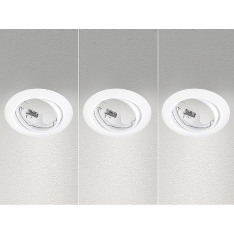 Runde Einbaustrahler Decke JURA 3er Set Ø 8,3cm schwenkbar Weiß matt GU10 (1/5)