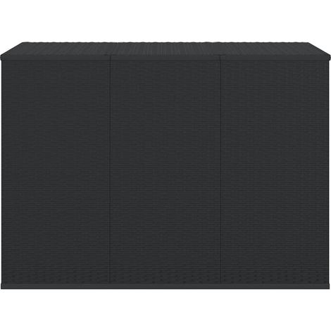 Maison Exclusive - Boîte à coussins de jardin Résine tressée 145x100x103 cm Noir (1/5)