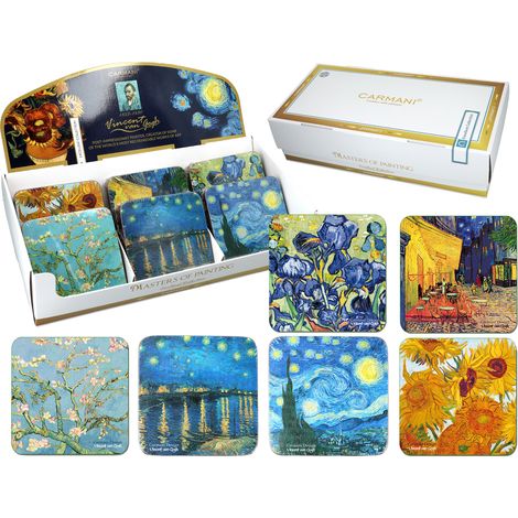 Présentoir de 36 sous-verres en liège VAN Gogh, motifs assortis (1/5)