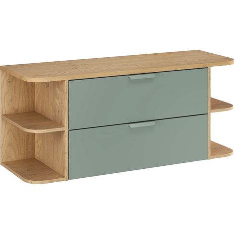 Oria 120cm nichos redondeados tocador verde mate (1/4)