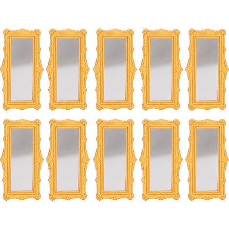 10 Miniatures Miroirs Cadre Doré pour Maison de Poupée 1/12 et 1/6, Accessoire Décoratif Élégant (1/5)