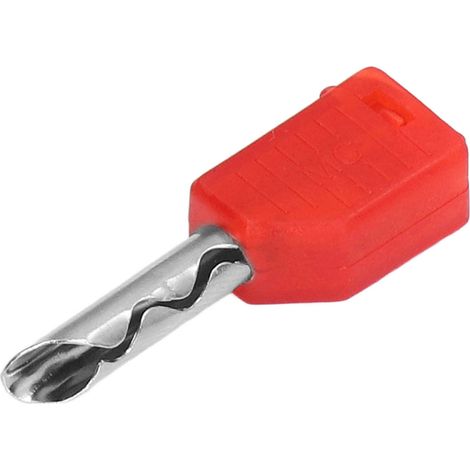 Packung mit 100 Bananensteckern, stabile Übertragung, korrosionsbeständig, 4 mm, 5 Farben, reines vernickeltes Kupfer, für Schiffe (rot). (1/5)