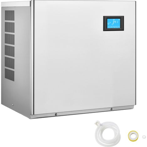Mophorn Máquina de hielo de acero inoxidable con capacidad de producción de 163 kg/día, función de autolimpieza, 156 bandejas y grosor ajustable,cafeterías y hoteles (solo cabezal)