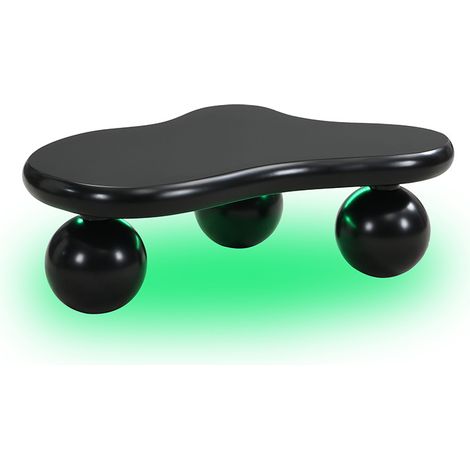 Table basse noire en forme de nuage avec éclairage LED à 16 couleurs, design à pieds ronds pour salon ou chambre d'enfant (1/5)