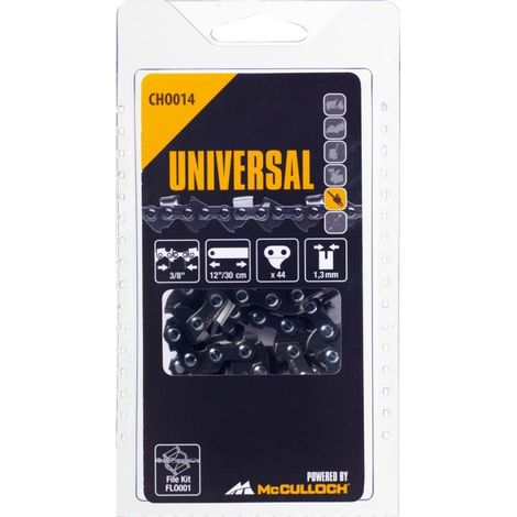 Universal Chaîne de tronçonneuse 12 / 30 cm / 44 entraineurs / 3/8/1,3 mm CHO014