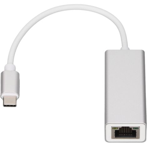 Adaptateur USB C vers RJ45, Convertisseur Ethernet Stable LAN pour Smartphone et Ordinateur, Argenté (1/5)