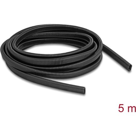 Delock Conducto de protecciÃ³n de cables de plÃ¡stico en forma ovalada flexible 13,6 x 6,3 mm - longitud 5 m negro