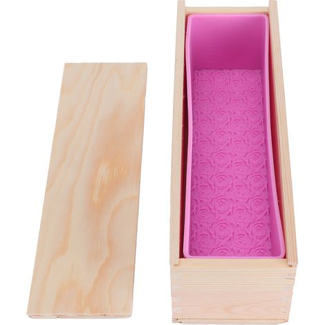 Moule à Savon en Silicone Rose 1200ml pour DIY Pâtisserie et Pain, Moule Double Ouverture Rose