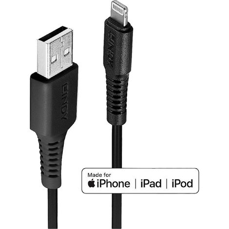 LINDY Câble USB USB 2.0 USB-A mâle, Connecteur Lightning 3.00 m noir 31322 S216542 (1/4)