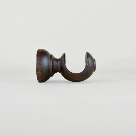 TENDAGGIMANIA Staffe per Tende 1 COPPIA - Per Bastoni per tende in Legno ∅ 35 MM - Staffe con piastrina di fissaggio, viti e tasselli- 100% Legno Made in Italy - Colore: NOCE -LUNGHEZZA 6 CM (1/5)