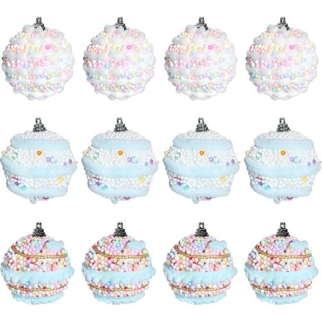Boules de Noël (12 pièces) - Décoration en mousse - Boules décoratives style ferme (1/5)