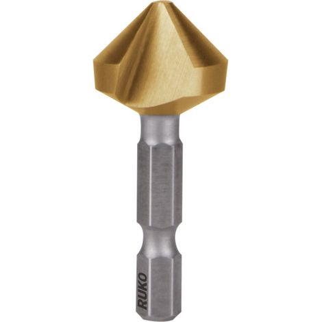 Ruko Kegel- und Entgratsenker-Bit 90° HSS-TiN "Lang" Schaft Ø 1/4 Zoll