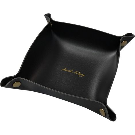 Lot de 2 plateaux à bijoux en cuir pour femme, boîte de rangement pour rouge à lèvres, colliers, bagues, boucles d'oreilles, boîte de rangement de bureau, plateau de maquillage, parfum (bordeaux + noi (1/5)