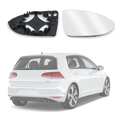 Golf 7 Rear View Mirror Glass Replacement, Aspherical Car Mirror Lens with Heating, Adjustable Outer Mirror, (4060G01)/(5G0 857 521) Right (1/5)