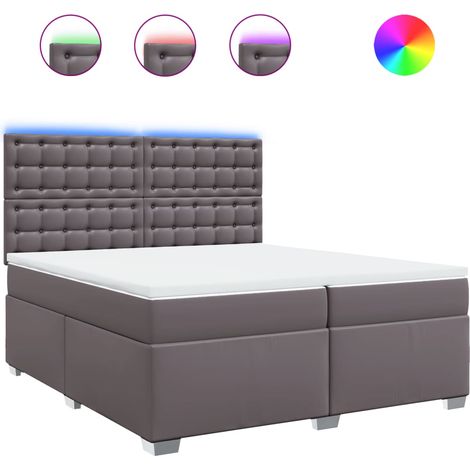 Maison Exclusive - Boxspringbett mit Matratze Grau 200x200 cm Kun (1/5)