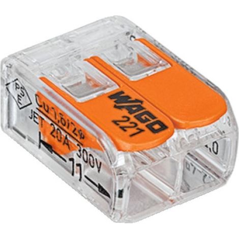 50 Bornes WAGO 222 2 Entrées 0,08-4mm² - 222-412 (1/5)
