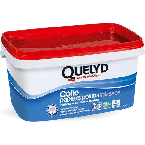 Quelyd Colle Papiers Peints Intissés en Pâte – Toutes Pièces - Application Directement Au Mur – Prête à l'Emploi – Sans Solvant – Seau de 3 kg