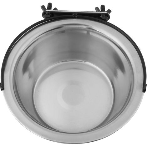 Bol pour chien plat de dîner en acier inoxydable suspendu moyen petit animal de compagnie chiot chat distributeur d'eau de nourriture L