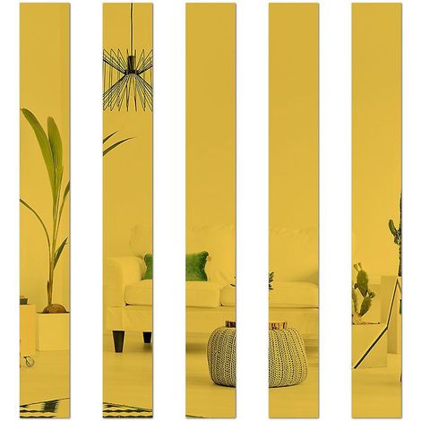 20 Pices Miroir Mural Sticker - Or 5 50 Cm, Miroir Dcoratif 3d Moderne Pour Salon Et Chambre Coucher (1/5)