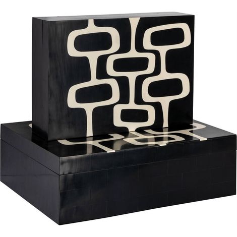 Boîte de rangement graphique noir et blanc - noir et blanc (1/5)