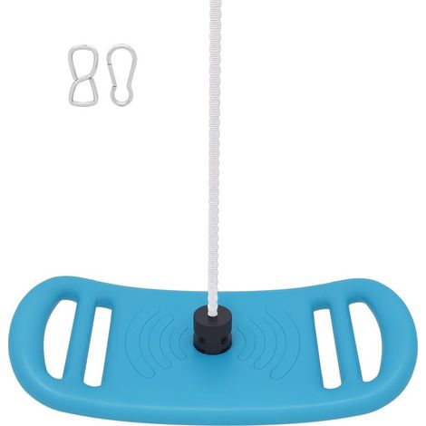 Balançoire enfant extérieur et intérieur avec corde réglable, mousqueton, charge max. 70 kg, bleu (1/5)