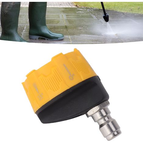 Hochdruck-Wasserpistolendüse mit 1/4"-Schnellanschluss, sechsfach verstellbare Multifunktionsdüse aus Edelstahl mit Schnellanschluss, zweifarbig schwarz-gelb. (1/5)