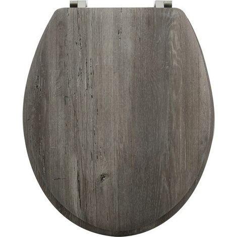 Abattant wc MDF Marron - Charnières Inox MSV (1/5)