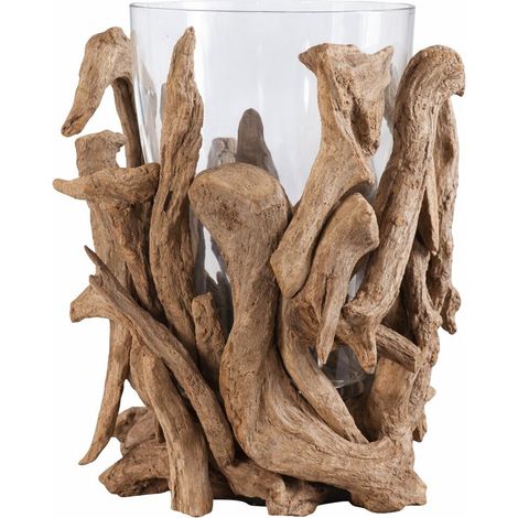 Jarron Raiz De Teca Reciclada Cristal 40X40X50 (1/2)