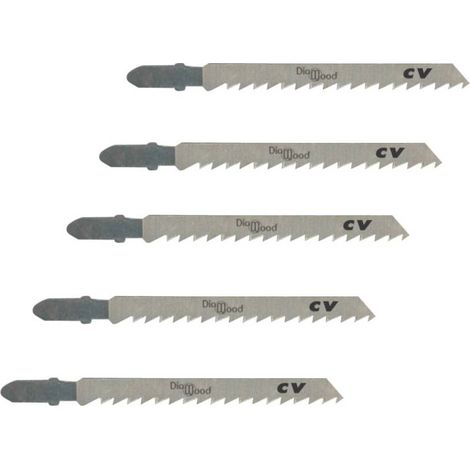 5 Lames Scie Sauteuse Universelle CV Lu. 75 x 4 mm TPI - Affûtée Dépoulliée - Pour Coupe Fine Bois/PVC - Diamwood