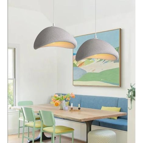 2pcs Industriel Suspension Luminaire Moderne 30cm Rétro Lustre en Ciment Plafonnier Style Nordique pour Salon Chambre,Gris (1/5)