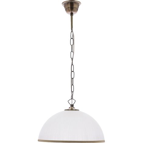 Suspension Candellux Sugar Ø30 verre blanc doré E27 (1/3)