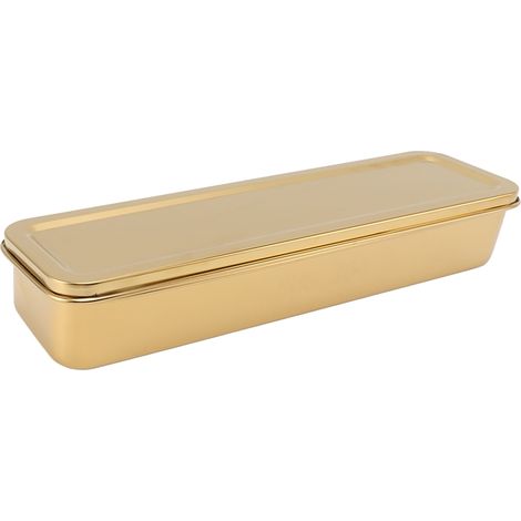 Besteckhalter aus goldfarbenem Edelstahl mit Deckel, Aufbewahrungsbox für Essstäbchen, Löffel und Gabeln, Küchenabtropfgestell (1/5)