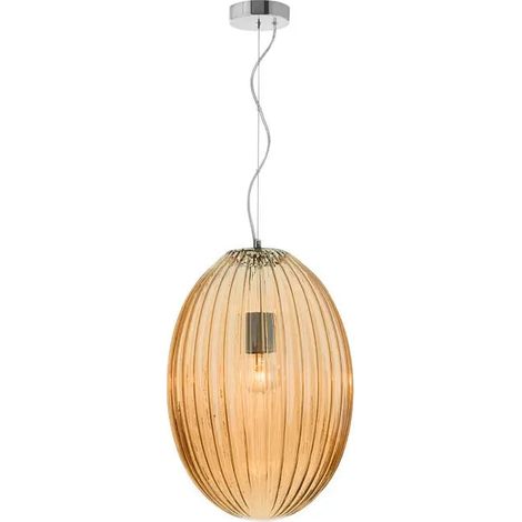 [GEBRAUCHT] B-Ware Nova Luce Pendelleuchte Hängelampe Jong 30 Glas Bernstein Oval E27 Led Leuchte