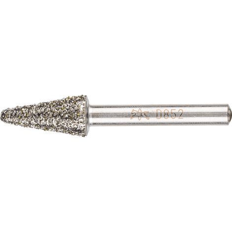 PFERD TOOLS Diamant-Schleifstift Kegel 12x25x6 mm D852 zum Schleifen von Grau-und Sphäroguss (1/4)